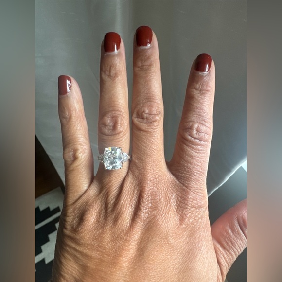 Engagement Wedding Ring Crystal Diamond band Rose Gold cocktail unique - Picture 14 of 14